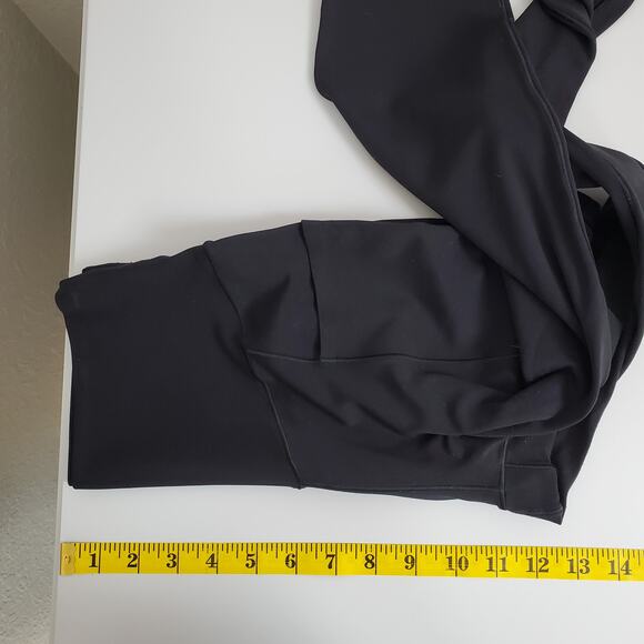 Aerie Leggings Womens Medium Real Me 7/8 Hi-Rise Short Inseam 23" Pockets Black - Picture 7 of 10